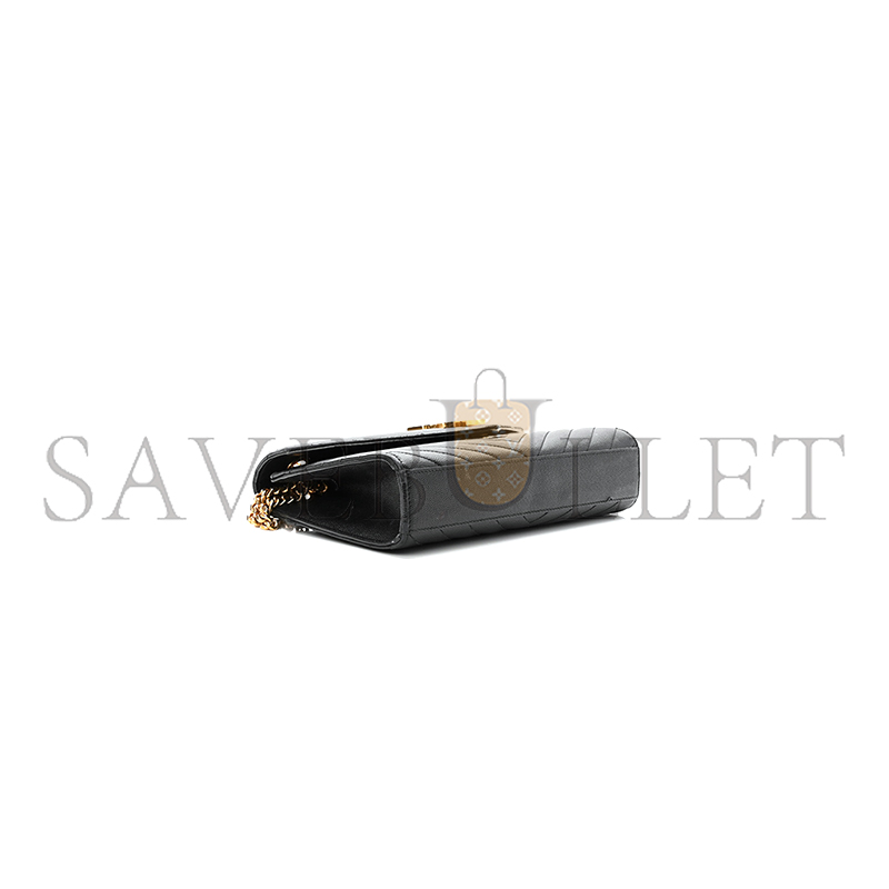 YSL MATELASSE CHEVRON MEDIUM SATCHEL BLACK 1187413 (24*17.5*6cm)